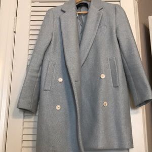 Sky Blue Zara Double Breasted Pea Coat Size: Small